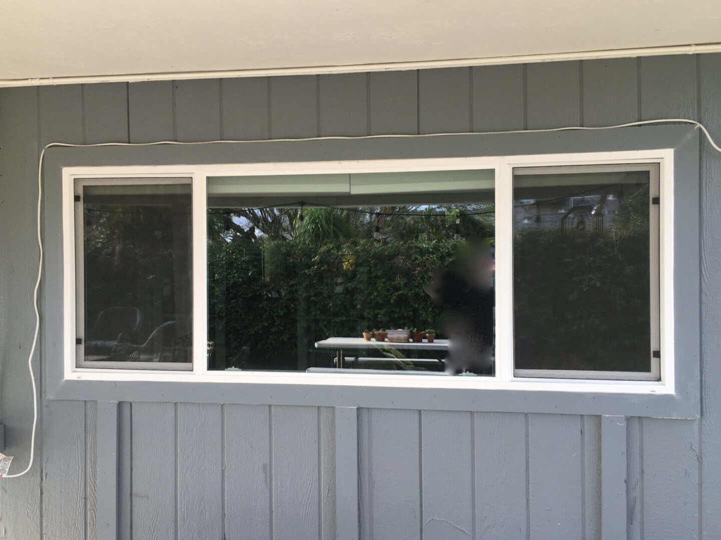 A picture of small vinyl windows